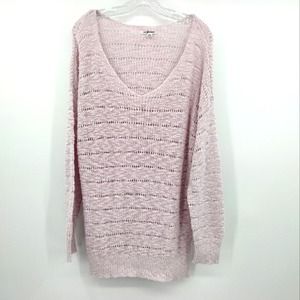 American Eagle light purple crochet open knit oversized sweater size small new